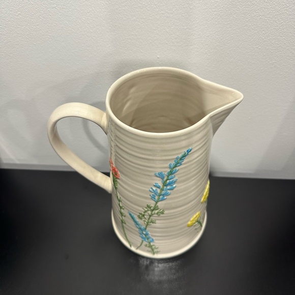 Floral Ceramic Pitcher with Handle - Picture 3 of 5